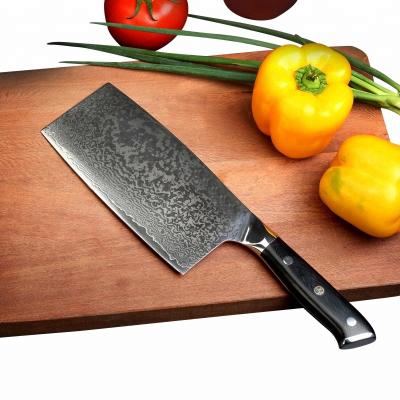 China 7 Inch Sustainable 67 Layers Damascus Cleaver Japanese Steel Knife for sale