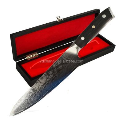 China Disposable Amazon New VG10 Japanese 67 Layer Damascus Chef's Knife With Wooden Steel Box for sale