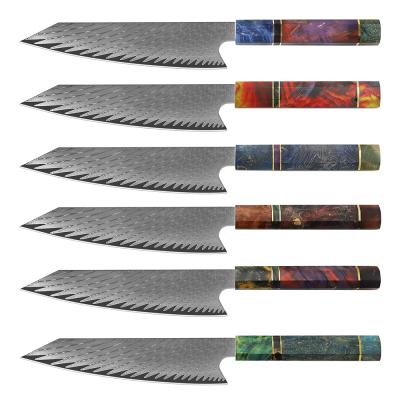 China 67 Layers 8 Inch Disposable Japanese Steel Damascus Chef Kiritsuke Knife With Stable Wooden Handle for sale