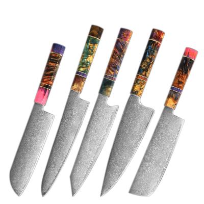 China Wood Handle Disposable Single Solid Damascus Solid Steel Kitchen Knife for sale