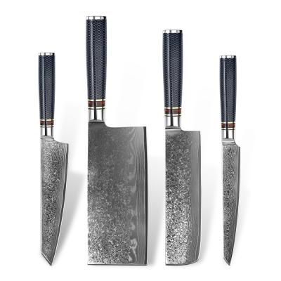 China Stocked High Quality Japanese Amazon Hot Sale VG10 Damascus Kitchen Knife Set for sale