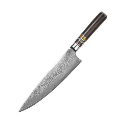 China Hot Selling Kitchen Knife 8.5 Inch 67 Layers Damascus Blade Chef Knife With Resin Handle for sale