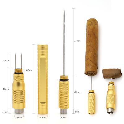 China Stainless Steel 4 in 1 Cigar Suction Tool Double-Height Cigar Punch for sale