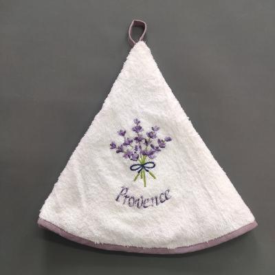 China Lavender Embroidery Cotton Soft Hand Towel for sale