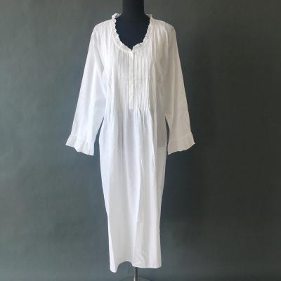 China Customized White Cotton Nightgown QUICK DRY Nightgown for sale