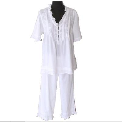 China Branded Embroidered Women's Breathable Sleepwear Nightgown Nightgown for sale