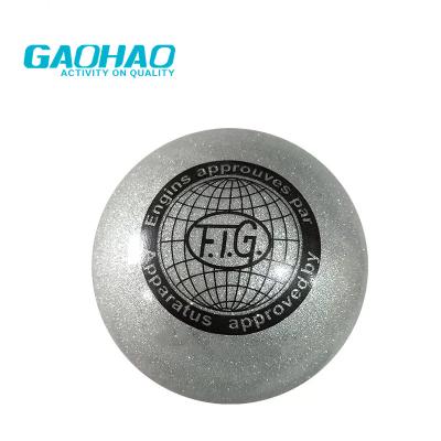 China Dance GAOHAO 19cm Rhythmic Gymnastics Silver Ball With Glittler Perform 15-19cm Outdoor FIG Rhythmic Gymnastics Equipment. for sale