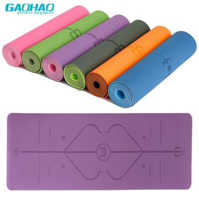 China Gaohao non-slip tape yoga mat, eco-friendly, good quality, OEM logo copy, factory price. for sale