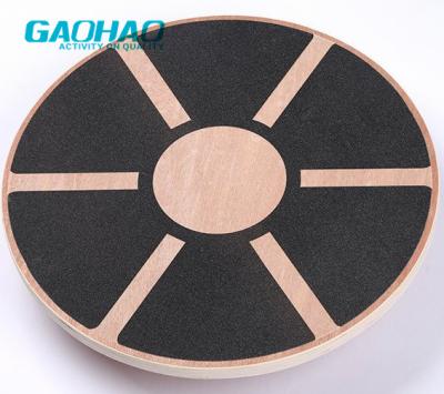 China Round Fitness Full Body Exercise Balance Board Trainer, Non-slip Pad, Natural Wooden Balance Board for sale