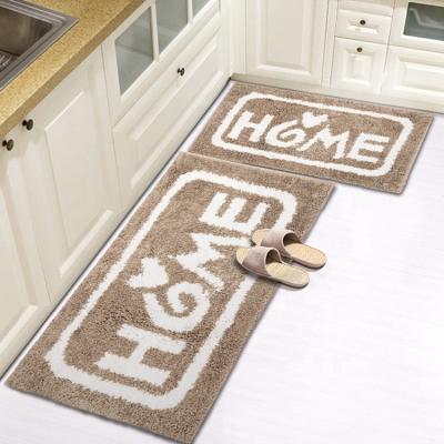 China Washable Super Absorbent Jacquard Microfiber Rug Kitchen Floor Mat With TPR Backing for sale