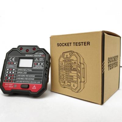 China Power Line Tester Black LED Socket HT106 Tester OEM HT106E for sale