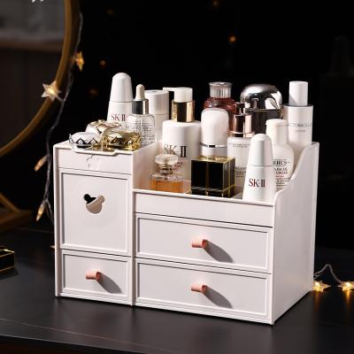 China Viable Drawer Type Finishing Cosmetics Desktop Multifunctional Storage Box Plastic Storage Box Lipstick Skin Care Drawer Storage for sale