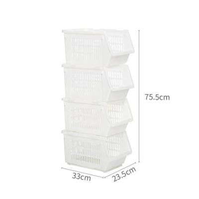 China Sustainable Eco-Friendly Multi Purpose Plastic Stackable Kitchen Vegetable Storage Basket for sale