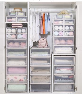 China New Design Sustainable PP Plastic Clothes Organizer 3 Tier Storage Plastic Drawers for sale