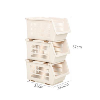 China Eco - Friendly Plastic Sundries Vegetable Storage Basket Kitchen Sustainable With Wheel for sale