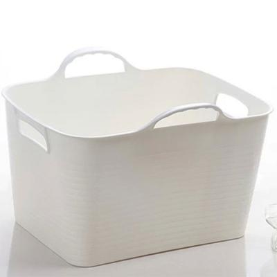 China Viable Large Capacity Soft Plastic Organizer Colorful Storage Baskets With Handle for sale