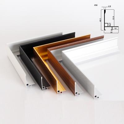 China Wholesale Single Edges Aluminum Alloy Wall Hanging L-type Narrow Frame For Oil Painting For Home Decoration for sale