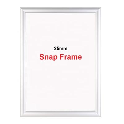 China High Quality 25mm Front Open Snap A1 A2 A3 A4 Wall Mounted Display / Advertisement Silver Frame Advertising Poster Frame for sale