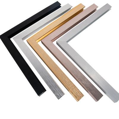 China Custom Length Aluminum Alloy Picture Frame Wholesale Home Decoration Metal Frame for sale