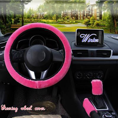 China Fashion Universal Winter Girls Fuzzy Steering Wheel Cover For Personalized Warm Fur Steering Wheel Cover Set for sale