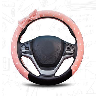 China Comfortable Warm Fuzzy Steering Wheel Cover Car Non-slip Decorations For Women for sale