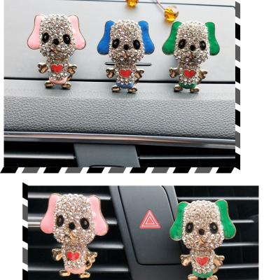 China Diamond Dog Universal Car Air Fresh Air Conditioner System Car Scent Duct Clips Air Freshener Car Aromatherapy Diffuser for sale