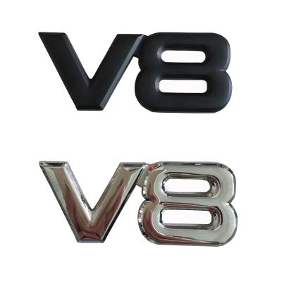 China Wholesale 3D Eco-friendly Metal V8 Symbols Design Decoracion Custumized Logo Car Stickers Badge Car Sticker for sale