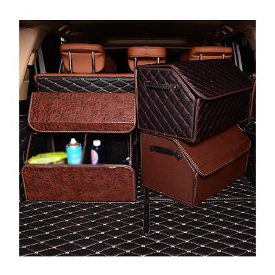 China Convenient Car Storage Box Trunk Organizer PU Leather Storage Box Car for sale