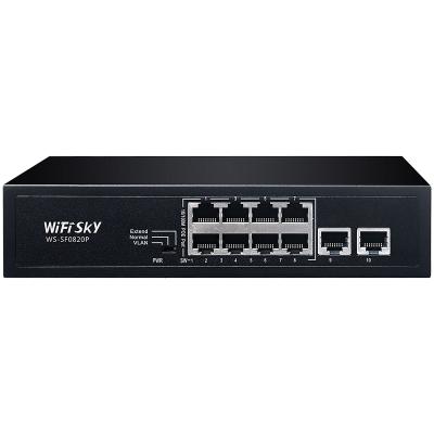 China 2019 Original Enterprise WiFiSKY Soho and Factory WS-SF0820P 10/100M 8+2 Port PoE Switch for sale