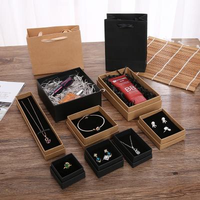 China Low Price Ring Earring Necklace Bracelet Storage Paper Jewelry Packaging Box with Paper Bag for sale