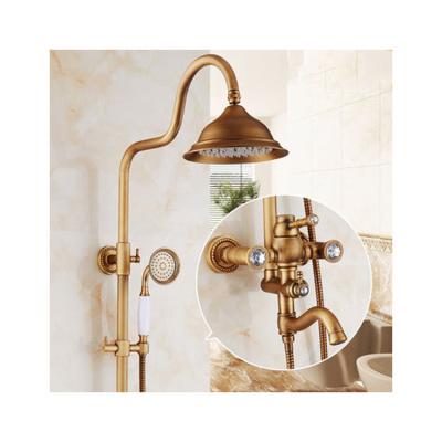 China Without Sliding Bar Shower Retro Faucet Set Antique Hot And Cold Water Faucet Shower Heads High Pressure for sale