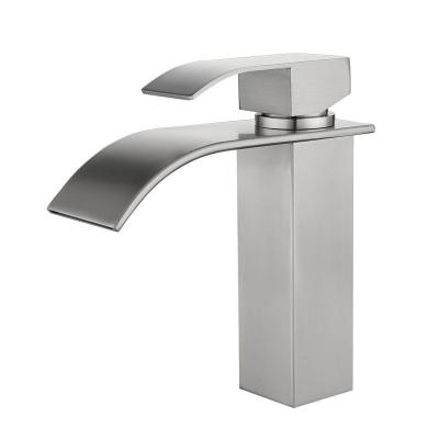 China Metered Faucets 304 Stainless Steel Toilet Faucet Bathroom Curved Outlet Basin Faucet Bathroom Sink Faucet for sale