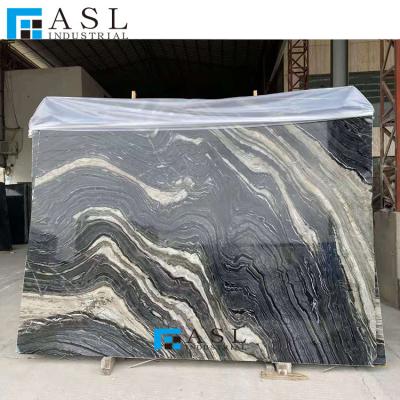 China Modern Natural Antique Black Wood Grain Marble for sale