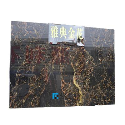 China Modern Athens Portoro/Porto Black Marble With Gold/Covering Shiny Gold Black Gold Wall Tile Marble Vein Marble Tiles for sale