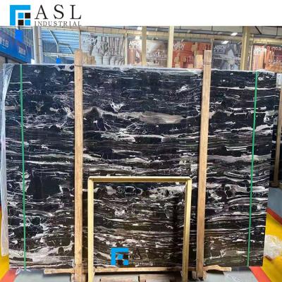 China Factory direct cheap natural black and white dragon porcelain price silver marble slab modern portoro/potoro Italy marmore for sale