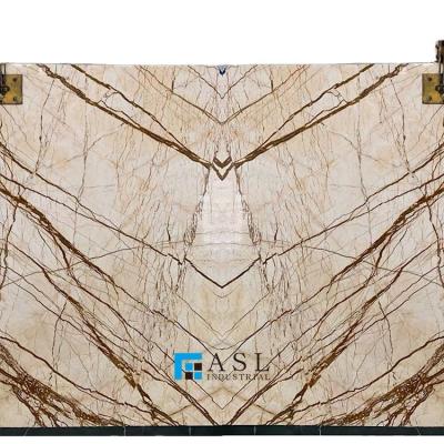 China Factory direct sofitel sofitel gold sofitel dragon sofia slab rich gold beige marble slab aristotelian gold vein modern direct river marble for sale