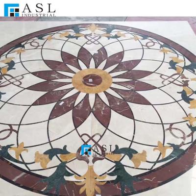 China Round Floor Medallion Water-jet Color Modern Marble Floor Medallion for sale