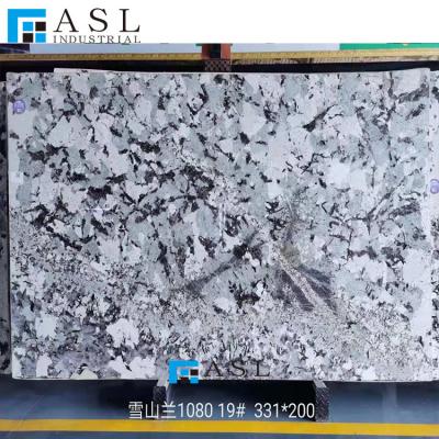 China Modern Snow Mountain Lan Slabs Quartzite Stone Luxtury Marble Table Top for sale