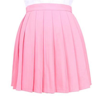 China High Waist Korean Pure Color Falda Plisada Harajuku Casual Wear Macarons Ladies Tennis Skirt Plus Size Plus Size Pleated Skirt Women for sale