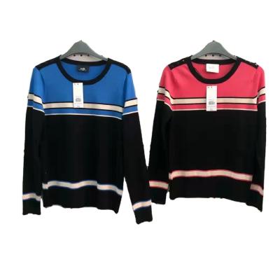 China 78%Viscose+22%Nylon Spring Striped Spring Striped Women's Breathable Ladies Sweater for sale