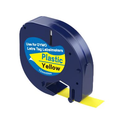 China COMPATIBLE Black on Yellow Compatible 12mm x 4m 91202 Dymo LetraTag Label Tape Made in China for sale