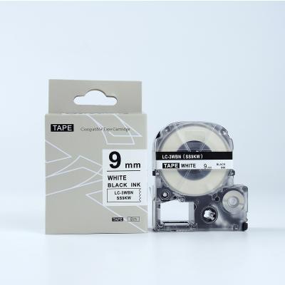 China COMPATIBLE Compatible Black On Label Tapes LK-3WBN/SS9KW White 12mm Laminated Tape For LW-K400 LW-600P Printer for sale