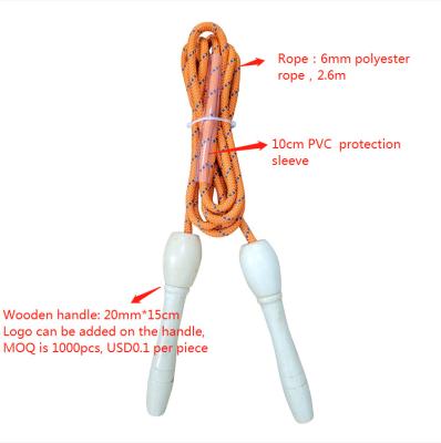 China Wooden Handle Customized Adjustable Durable Polyester Jump Rope Speed ​​Rope Wooden Wooden Handle for sale