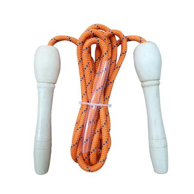 China Kids Adult 2.6m Polyester Nylon Rope Handle Customized Wooden Handle Jump Rope Wooden Jump Rope for sale