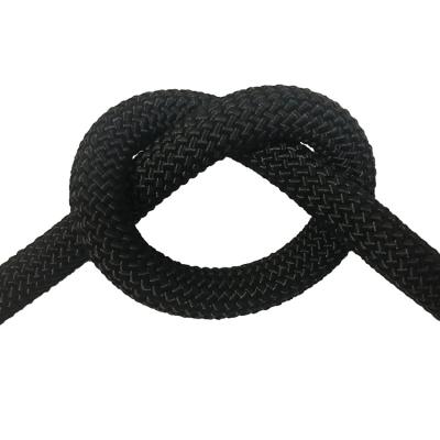 China Kernmantle Darcon Polyester High Tensile Strong Braided Rope 6mm Black for sale