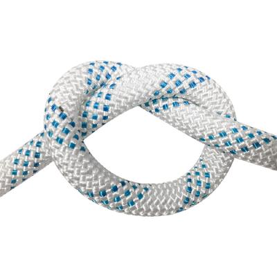 China High strength 6mm white colored solid braided kernmantle polyester rope for sale