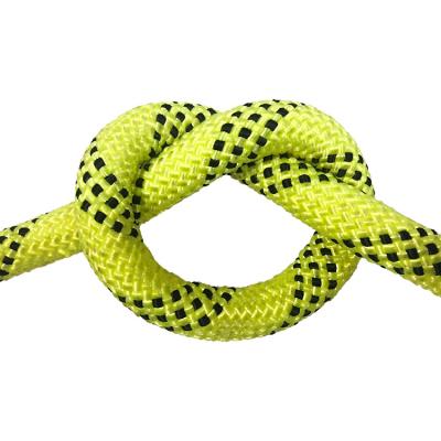 China Kernmantle Yellow High Tensile Strong Braided Polyester Rope 6mm for sale