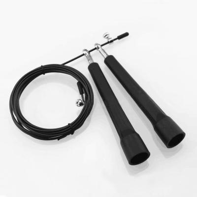 China Black Colored Adjustable Handle Plastic PP Handle Fitness Professional Fast Speed ​​Jump Rope With Ball Bearing Gym Boxing for sale