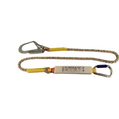 China Adjustable Single Nylon Fall Protection Y Lanyard With Shock Absorber for sale