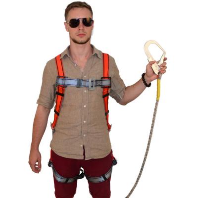 China Full Body Safety Harness Shock Absorbing Lanyard CE Construction 5 Point Polyester for sale